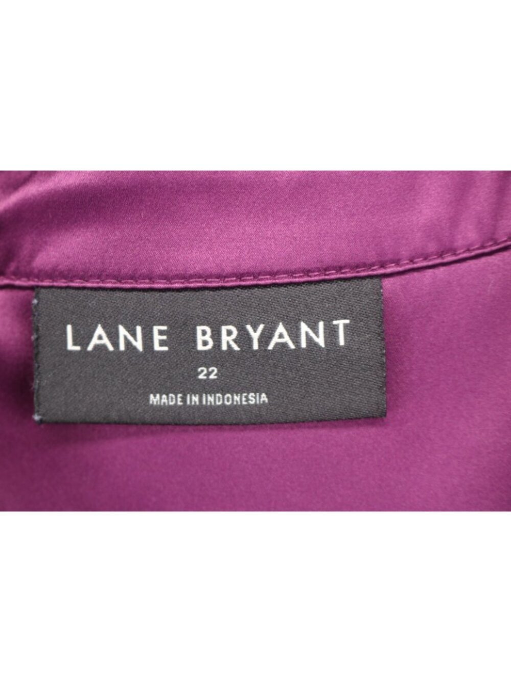 Lane Bryant Button Up Long Sleeve Purple Satin Blouse-Size 22-Whimsigoth - Picture 3 of 12